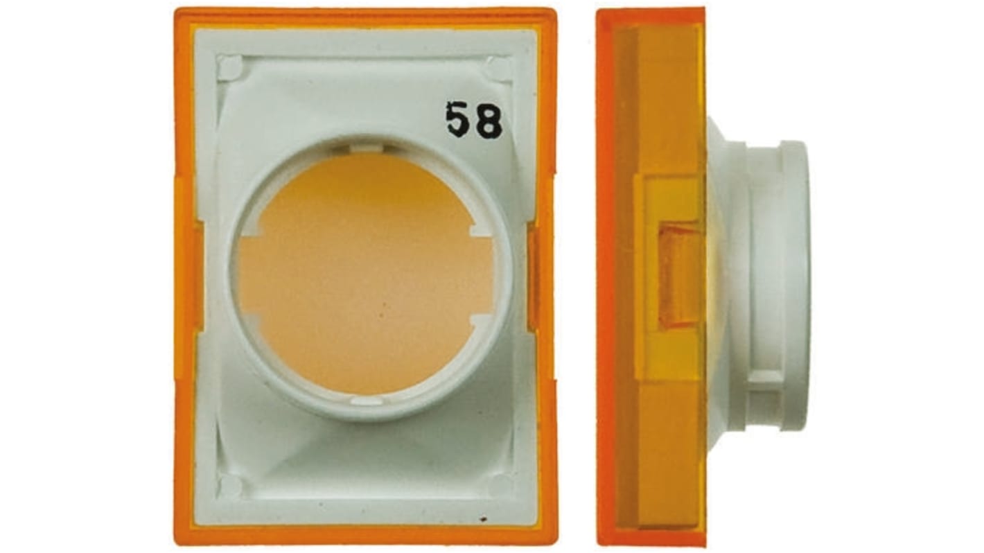 Omron Yellow Rectangular Push Button Lens for Use with A16 Series LED/Incandescent Lamp Push Button Switch