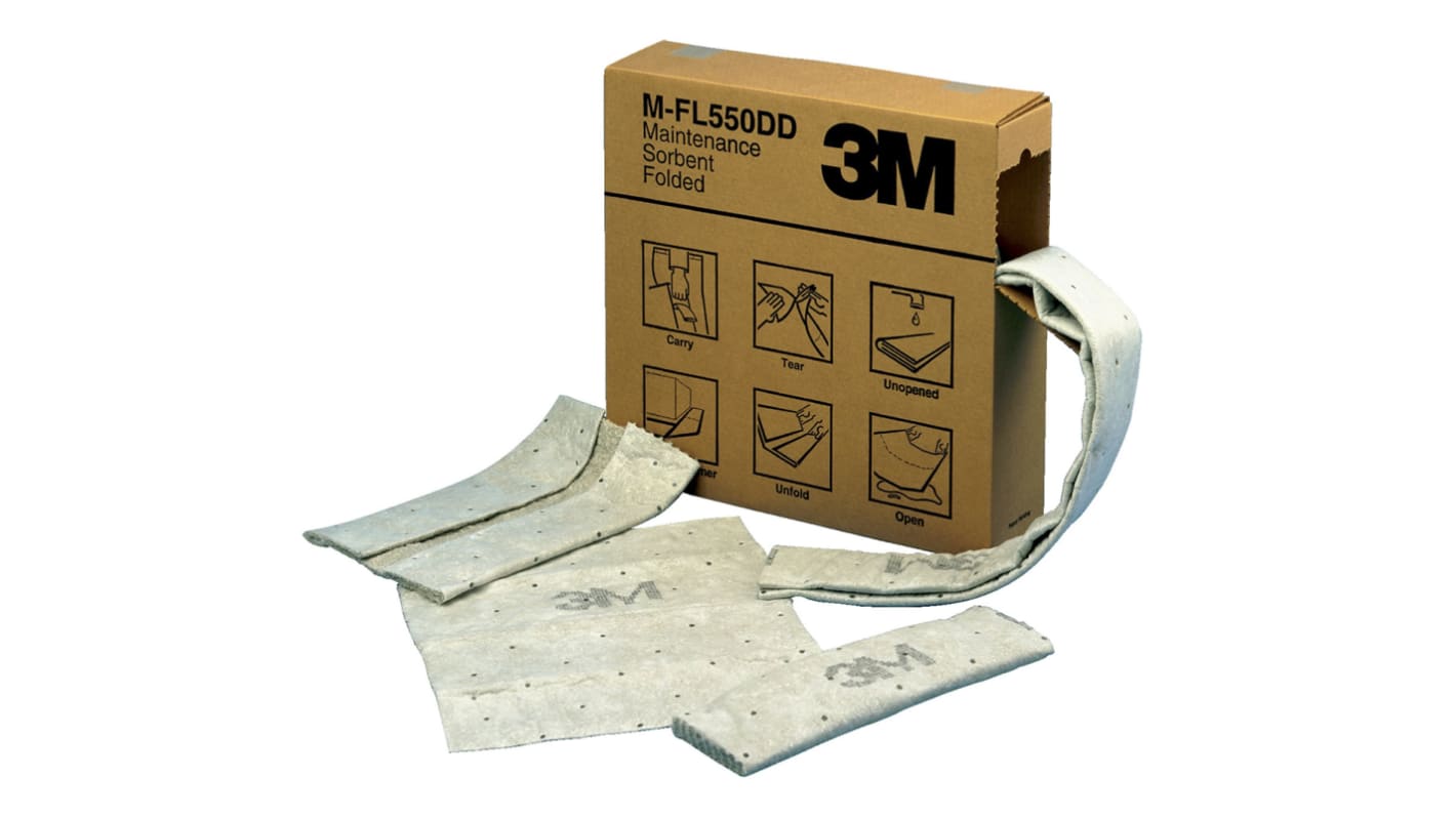 3M Spill Absorbent Multi-Format for Maintenance Use, 119 L Capacity, 3 per Pack