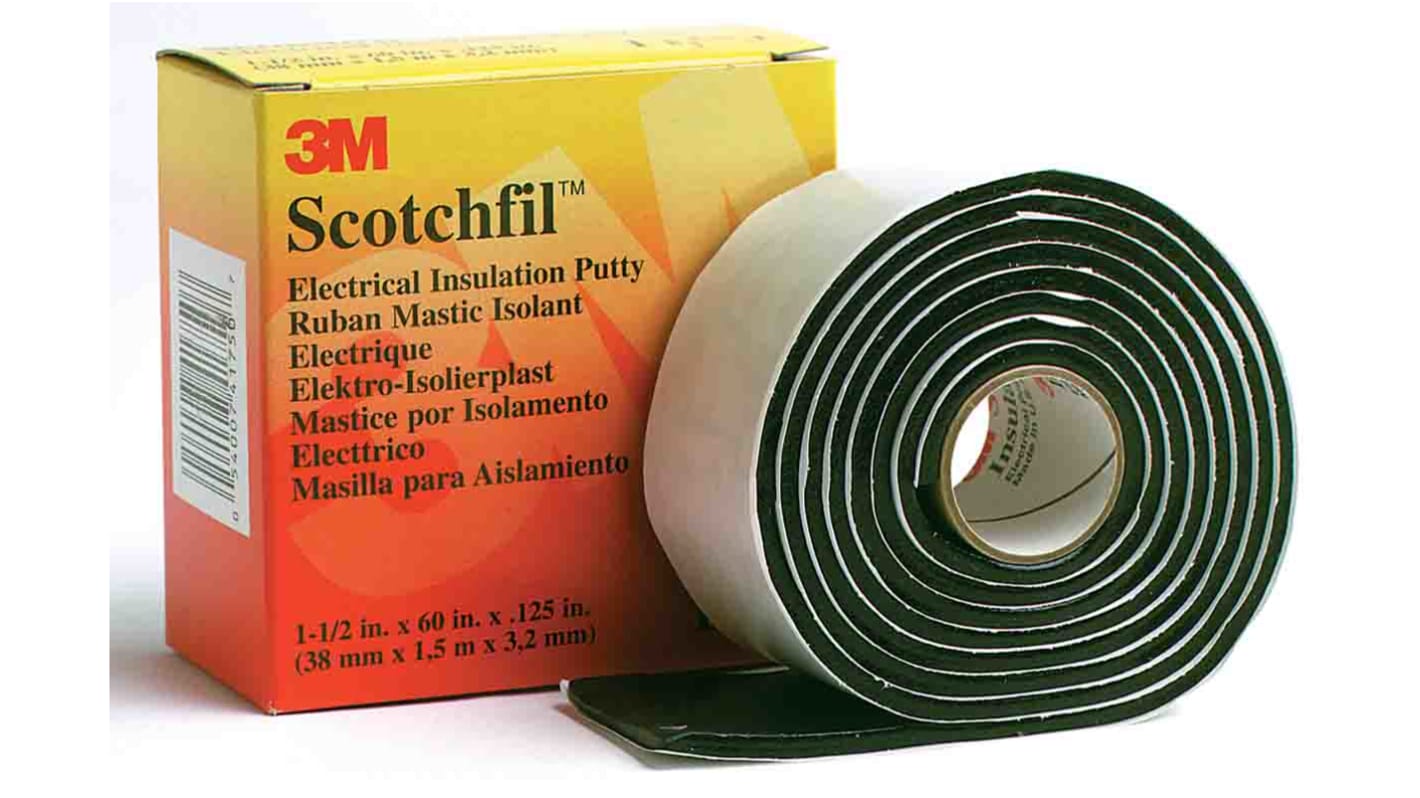 3M Scotchfil Black Synthetic Rubber Electrical Tape, 38mm x 1.5m