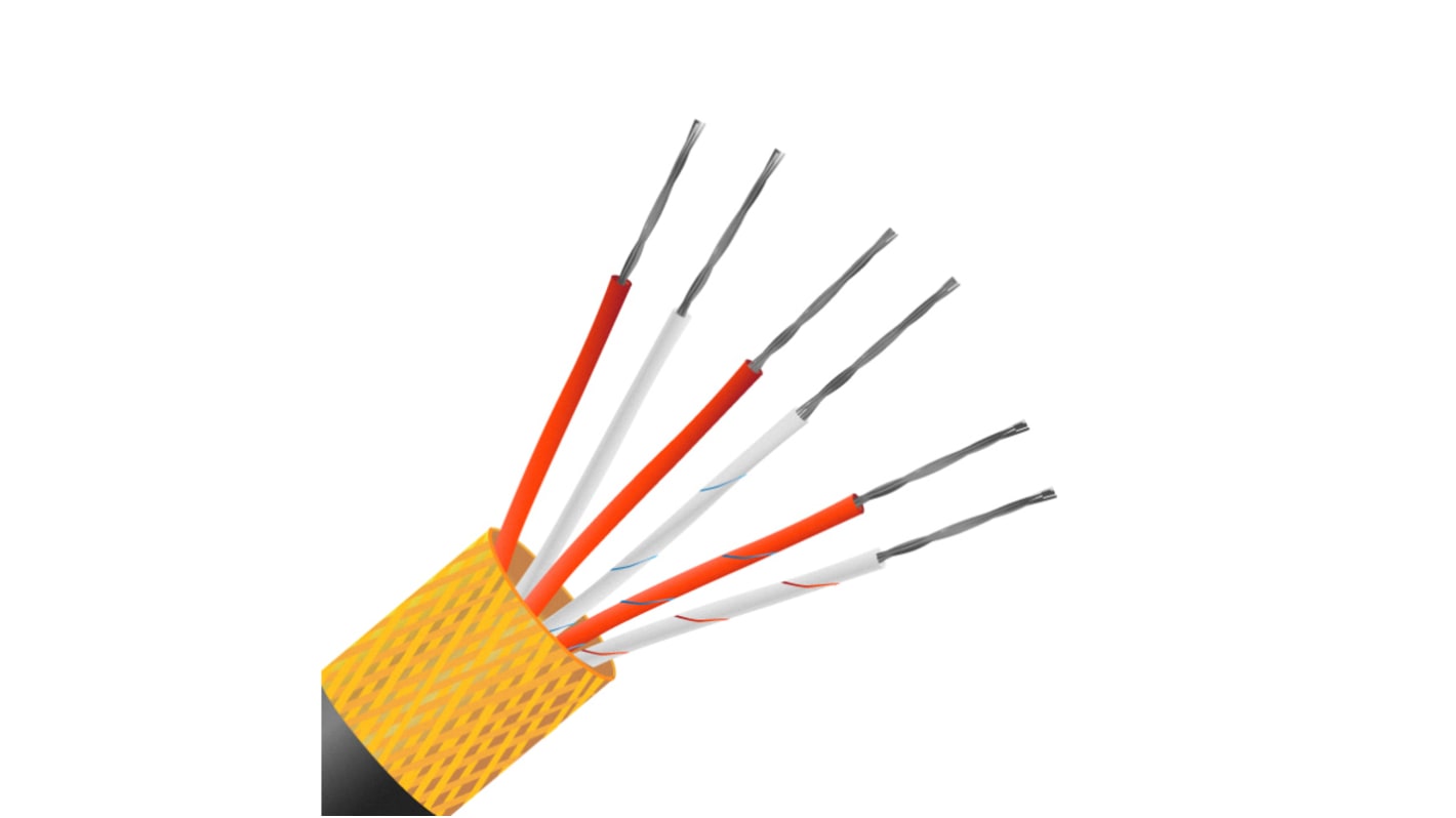 RS PRO Type RTD Resistance Thermometer Detector (RTD) Wire, 50m, Screened, PVC Insulation, +105°C Max, 7/0.2mm