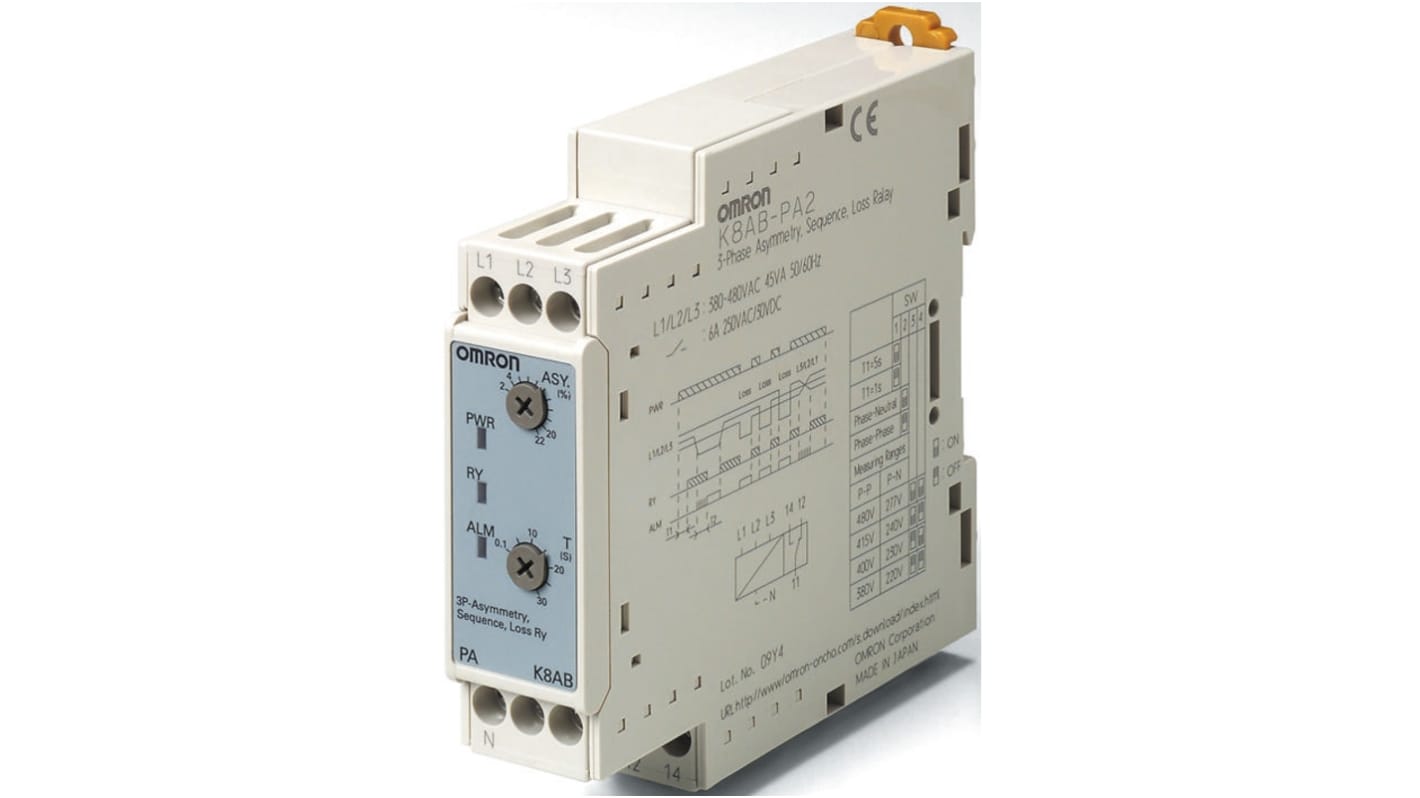 K8ABPA2 Omron Phase Monitoring Relay, SPDT RS