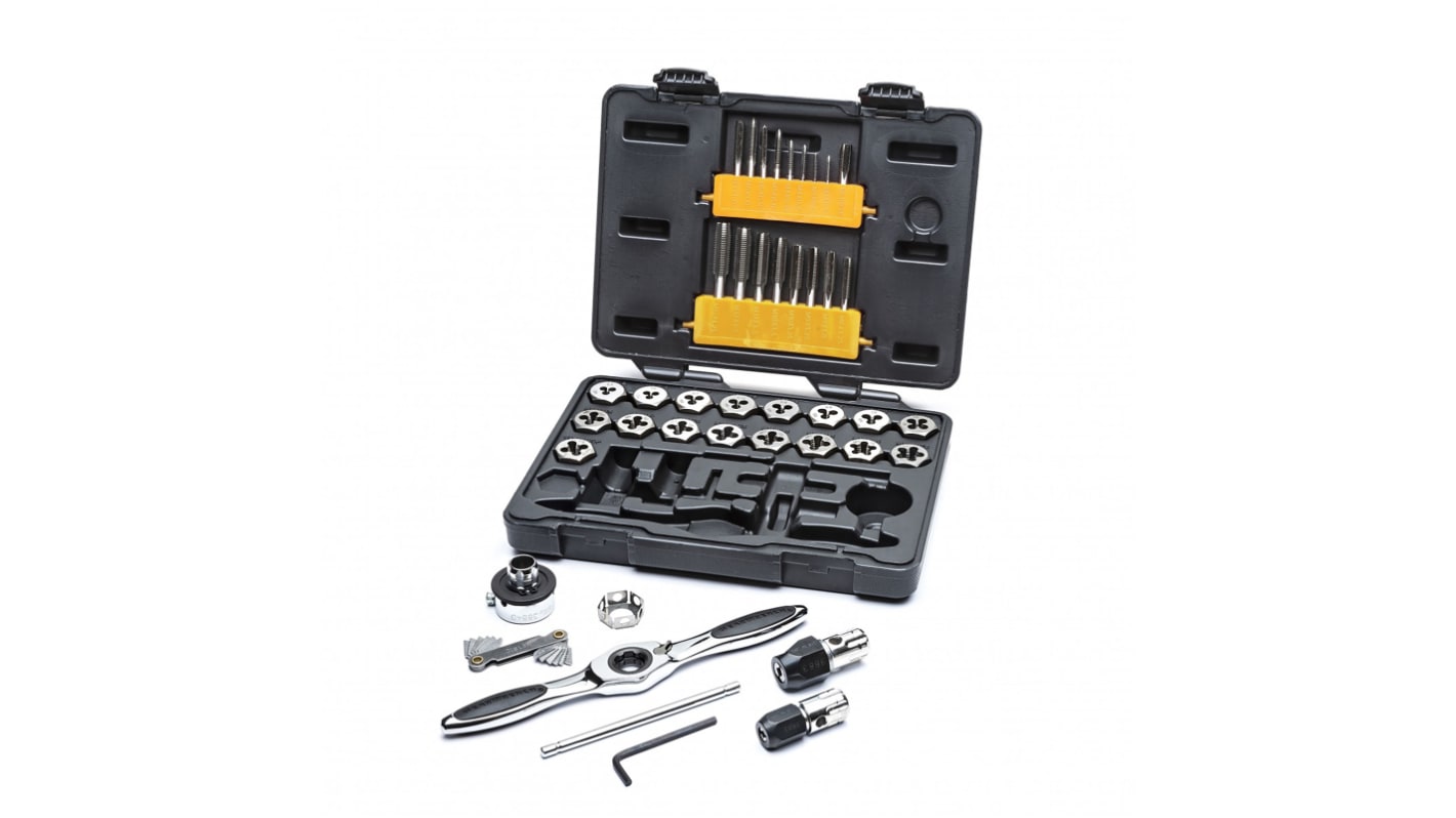 GearWrench 40-Piece Carbon Steel Tap & Die Set, M3 - M12 Taps, M3 - M12 Dies