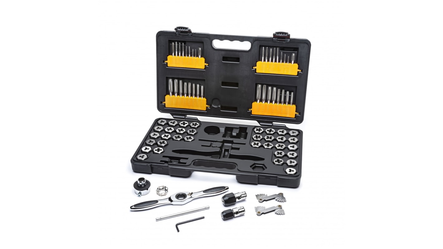 Corredo maschi e filiere GearWrench 3887, 75 pezzi, Acciaio al carbonio