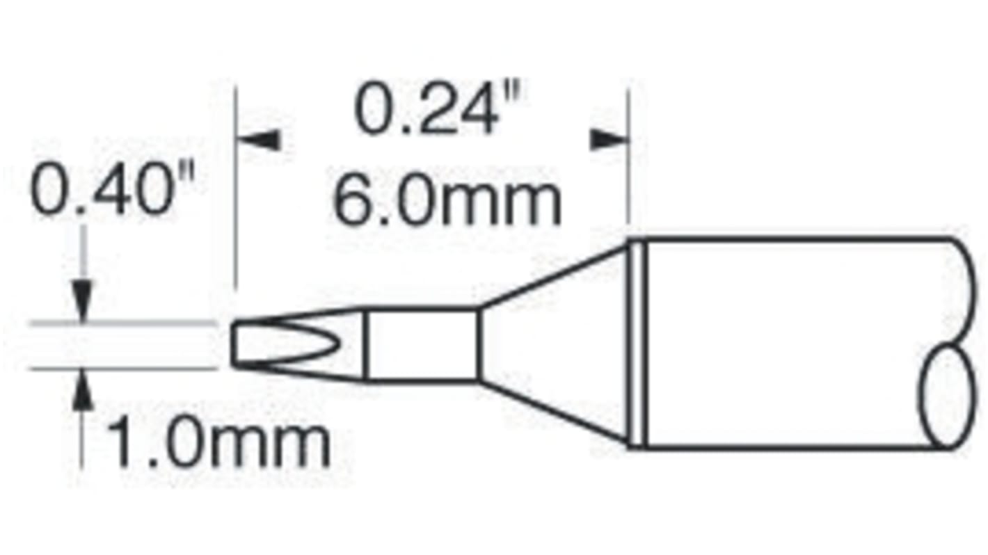 Punta saldatore Metcal STTC, serie STTC-1, 1 mm, forma: Scalpello, angolo 30°