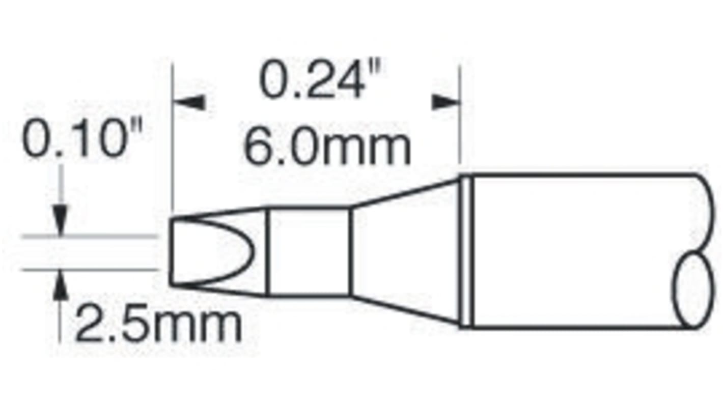 Metcal / STTC Lötspitze 2.5 mm flach 30° STTC-1 für MX-H1-AV, MX-RM3E