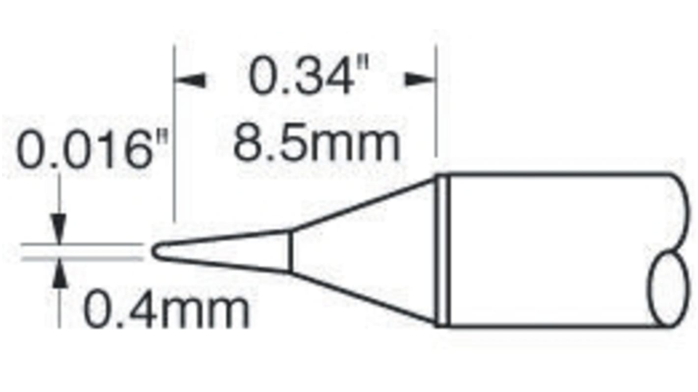 Metcal STTC 0.4 mm Conical Soldering Iron Tip for use with MX-H1-AV, MX-RM3E