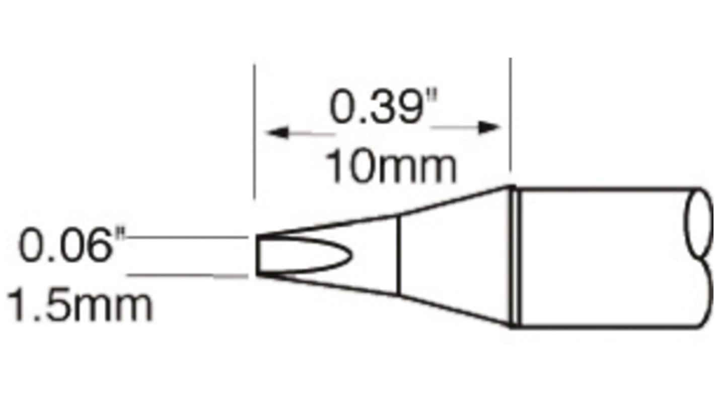 Punta saldatore Metcal SxP, serie SFP, 1.5 mm, forma: Scalpello, angolo 30°