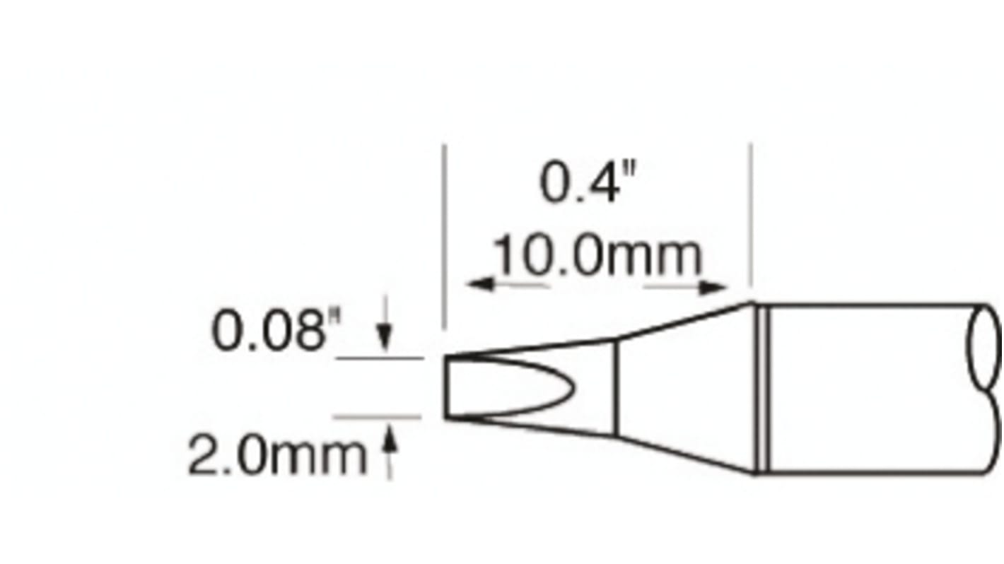 Metcal SxP 2 mm Chisel Soldering Iron Tip for use with MFR-H1-SC2