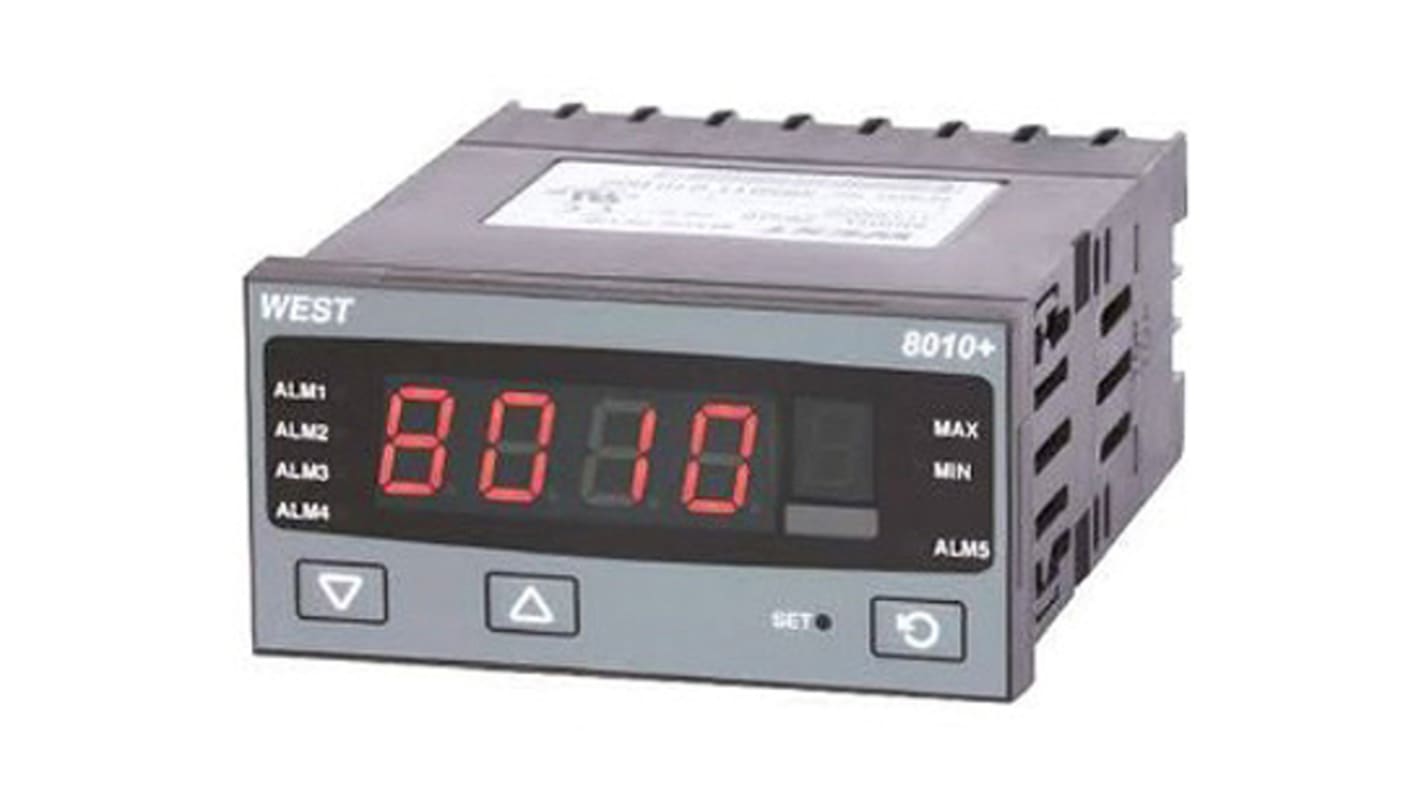 West Instruments P8010 PID Temperaturregler, 1 x Relais Ausgang, 24 → 48 V ac/dc, 96 x 48mm