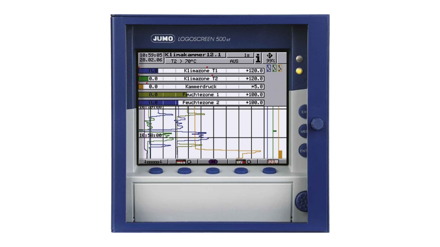 Jumo 70/00470073, 6 Input Channels, Graphical Paperless Chart Recorder Measures Current, Millivolt, Resistance,
