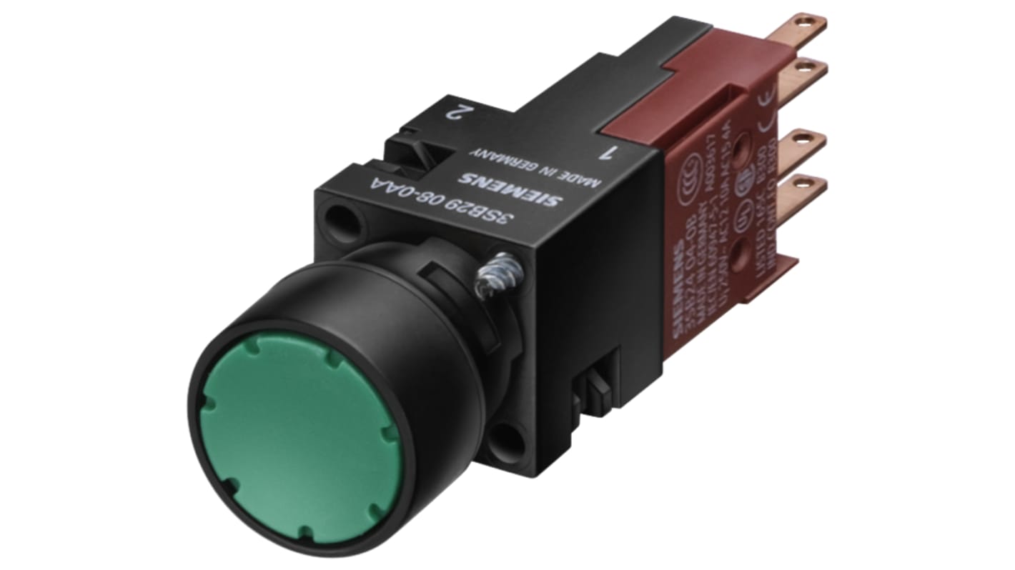 Siemens プッシュボタン, 16mm パネルマウント, IP65