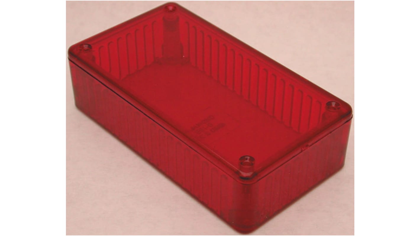 Hammond 1591 Series Transparent Red Polycarbonate Enclosure, IP54, Transparent Red Lid, 191 x 110 x 57mm