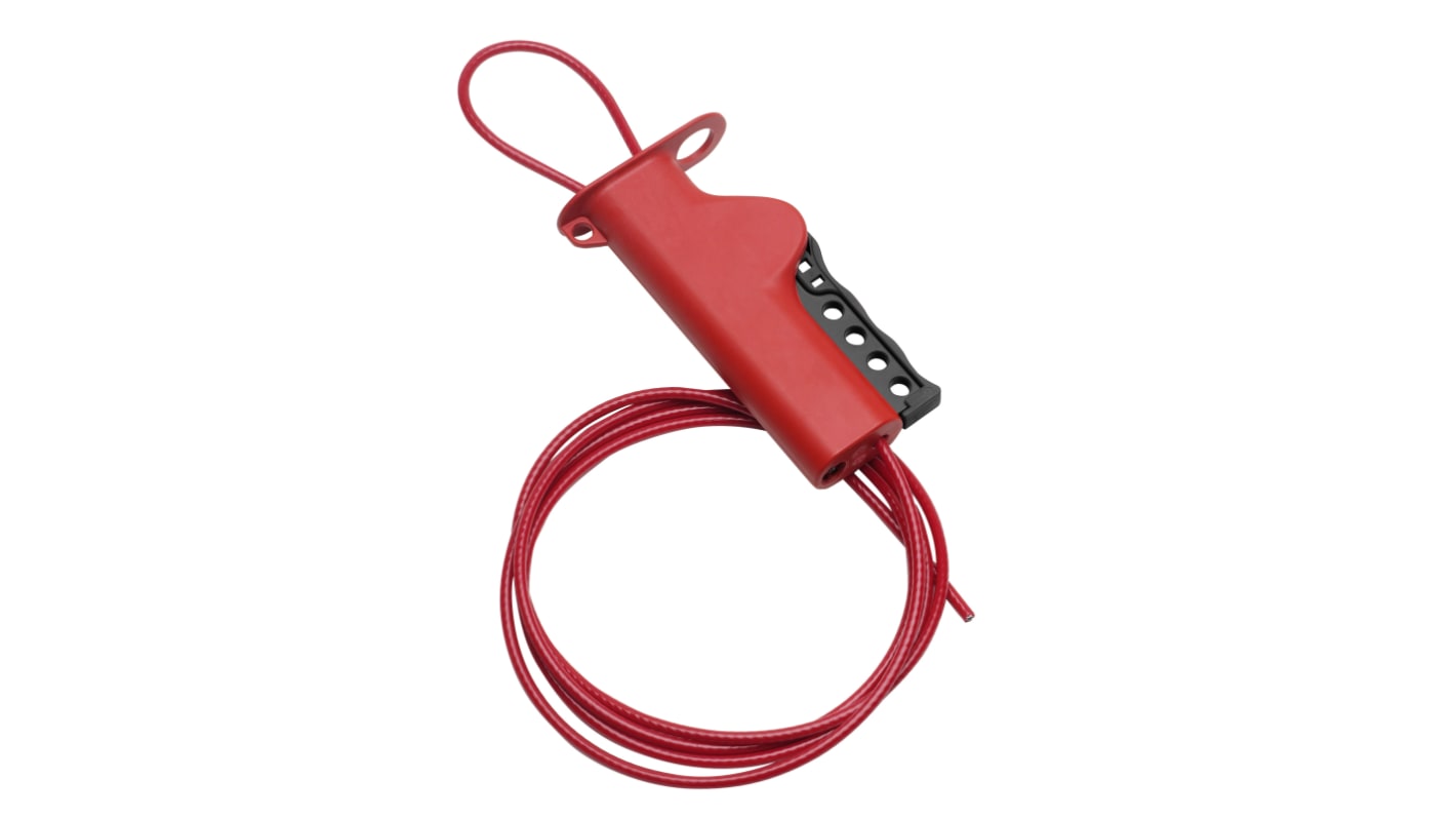 Brady Metall Halter Typ Kabel Ventil Absperrung, 4-fach Verriegelung, Ø 7mm, Rot