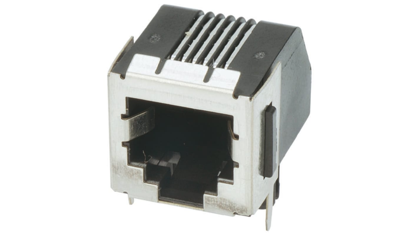 TE Connectivity 5555140 Series Female RJ25 Connector, Through Hole, Cat3 Right Angle 6P6C -Way