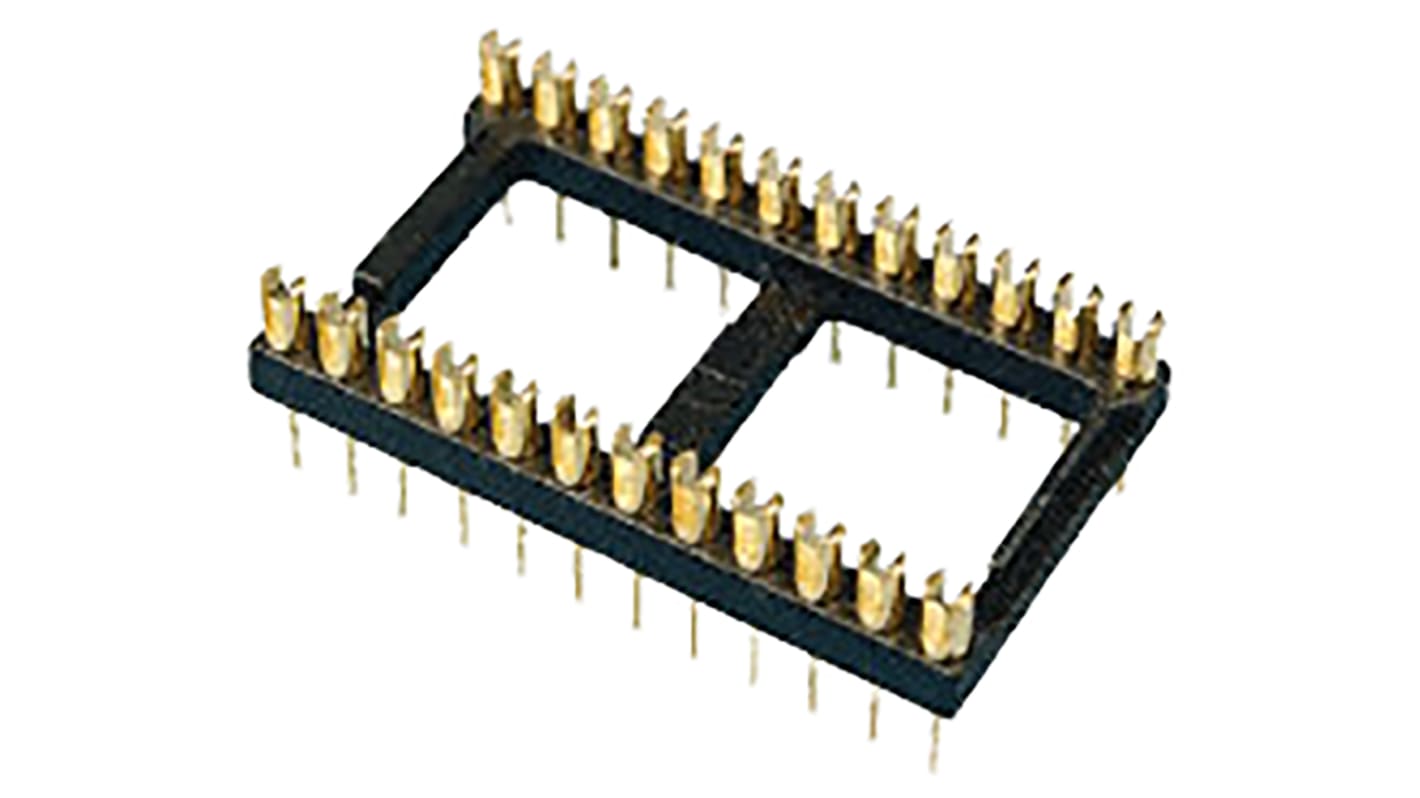 Zócalo DIL E-TEC, paso de 2.54mm, 28 contactos, anch. 7.62mm, 1A, montaje orificios pasantes