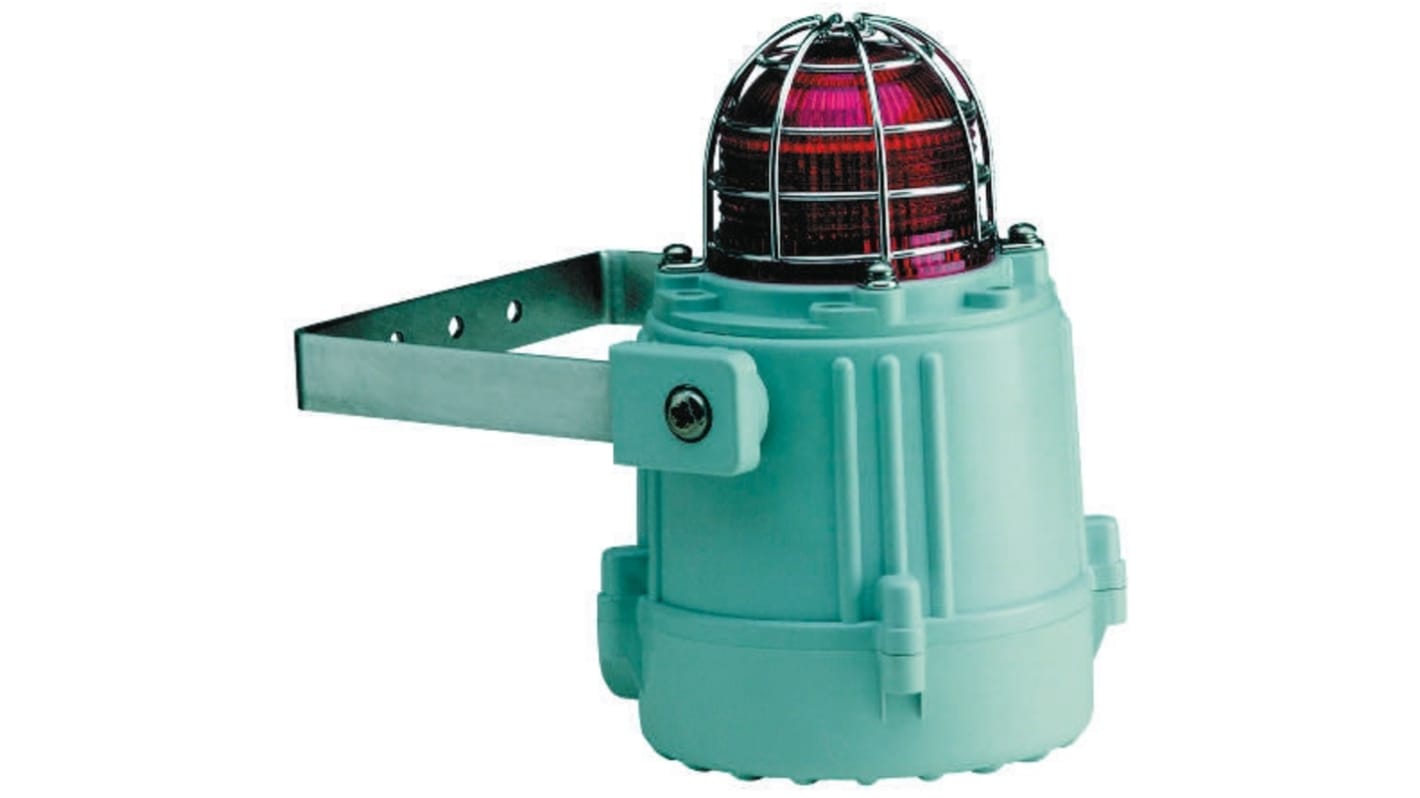 e2s 红色闪光LED警示灯, 灰色外壳, 24V 直流, Φ170mm底座, 壁装, IP67