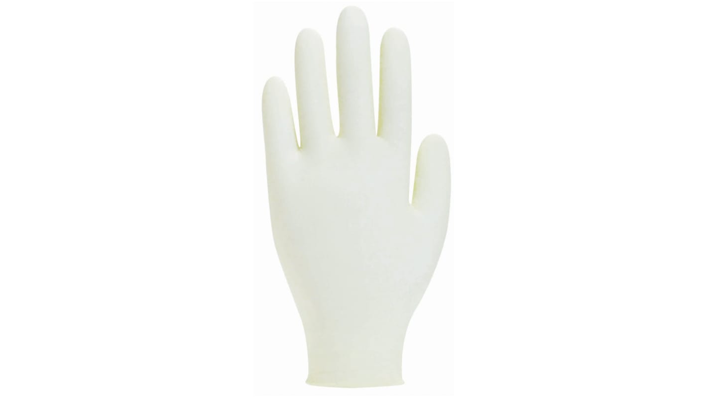 Polyco Healthline Finity White Powder-Free Water-Based Polymer Disposable Gloves, Size 8.5, Large, No, 100 per Pack