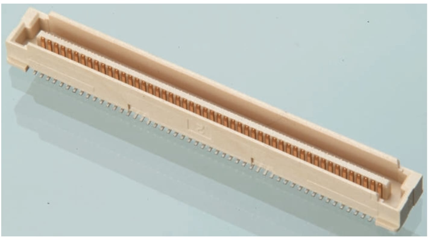 Amphenol ICC BergStak Series Straight Surface Mount PCB Header, 60 Contact(s), 0.8mm Pitch, 2 Row(s), Shrouded