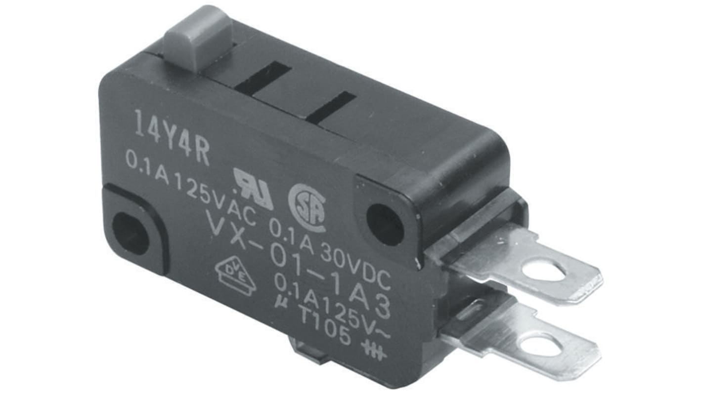 Microinterruttore, Omron, SPDT, 5 A a 250 V c.a., IP40, A saldare