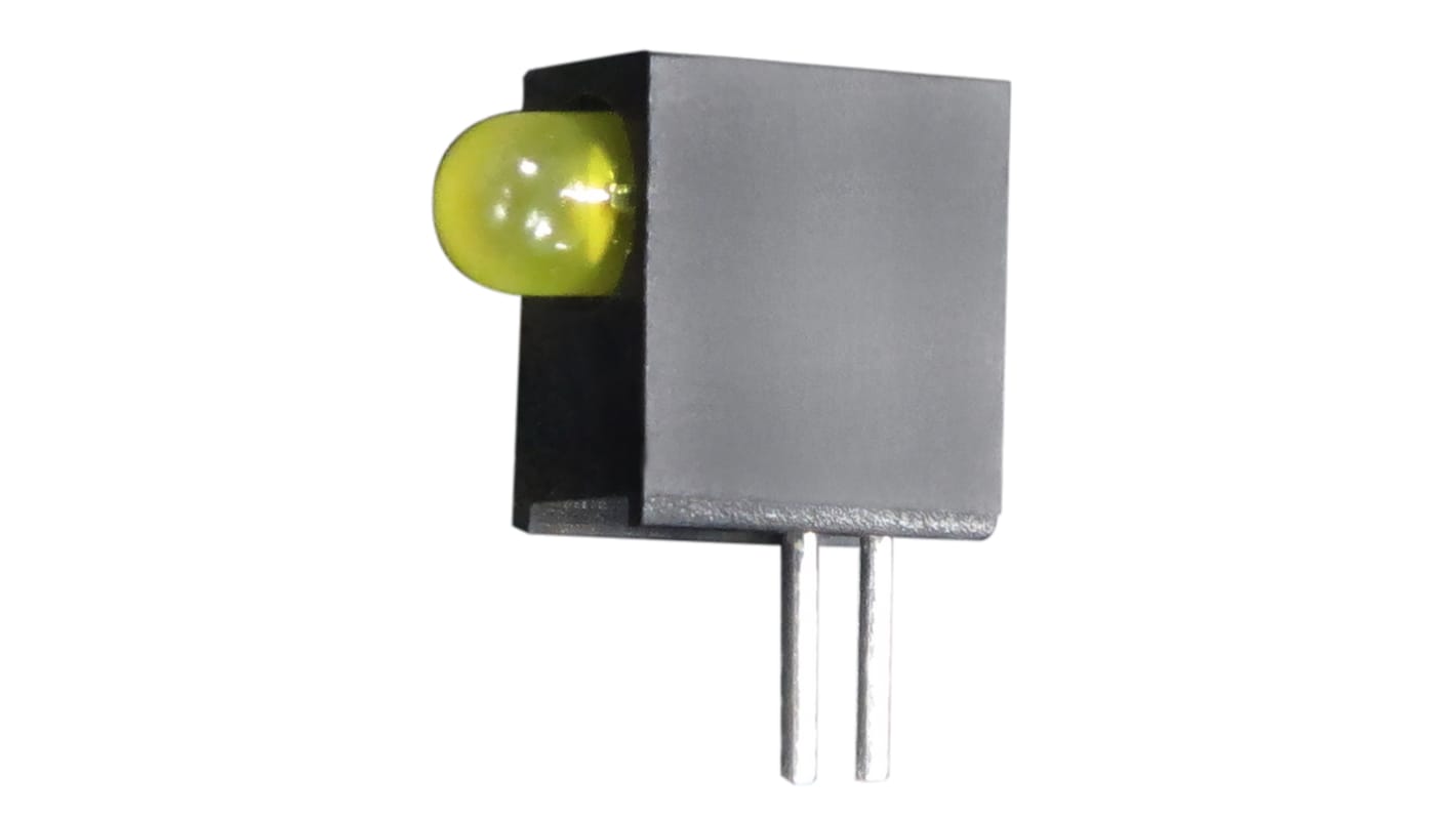 Kingbright L-710A8EW/1YD, Yellow Right Angle PCB LED Indicator, Through Hole 2.5 V