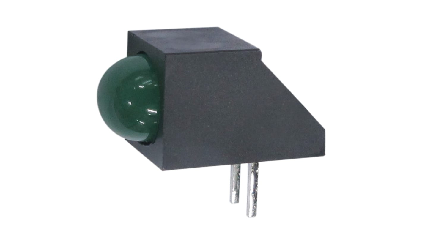 Kingbright L-73CB/1GDA, Green Right Angle PCB LED Indicator, Through Hole 2.5 V