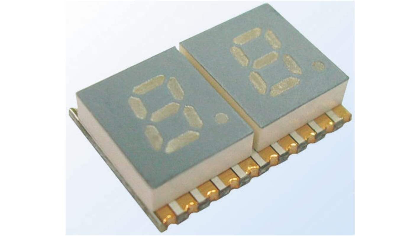 Kingbright LEDディスプレイ, 2桁, オレンジ, 数字表示器, 7 Kingbright LEDディスプレイ, 2桁, オレンジ, 数字表示器, 7