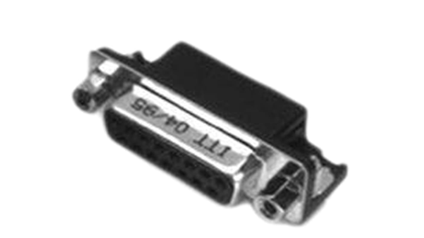 Conector D-sub ITT Cannon, Serie ZD, Ángulo de 90° D-Sub de alta densidad, Orificio Pasante, Hembra, 350,0 V., 5.0A