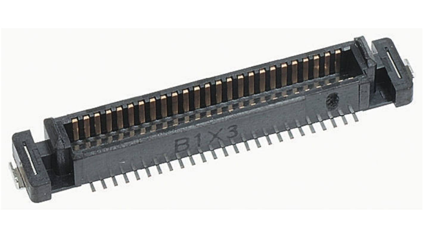 JAE 140p双排排针 直向板对板连接器, 0.8mm间距, 500mA, 200 V ac, 300 V dc, SMT安装, KX系列