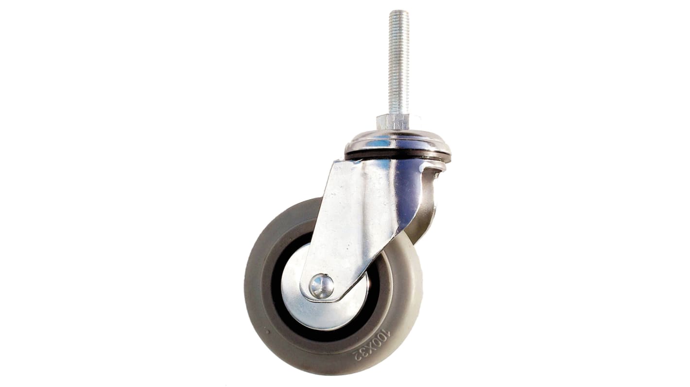 Roulette industrielle Pivotante Guitel Hervieu, Acier chromé, Ø 100mm, 80kg