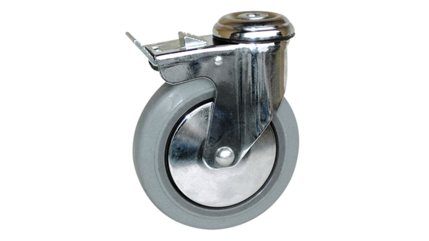 Guitel Hervieu Braked Swivel Castor Wheel, 80kg Capacity, 100mm Wheel