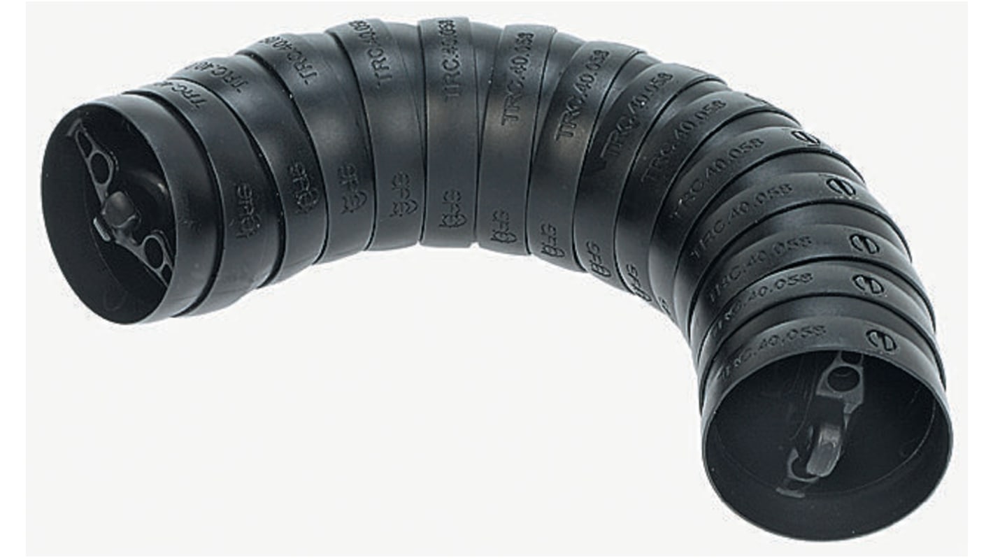 Igus TRC.70 Black Cable Chain - Flexible Slot, W81 mm x D81mm, L1m, 110 mm Min. Bend Radius, Igumid NB