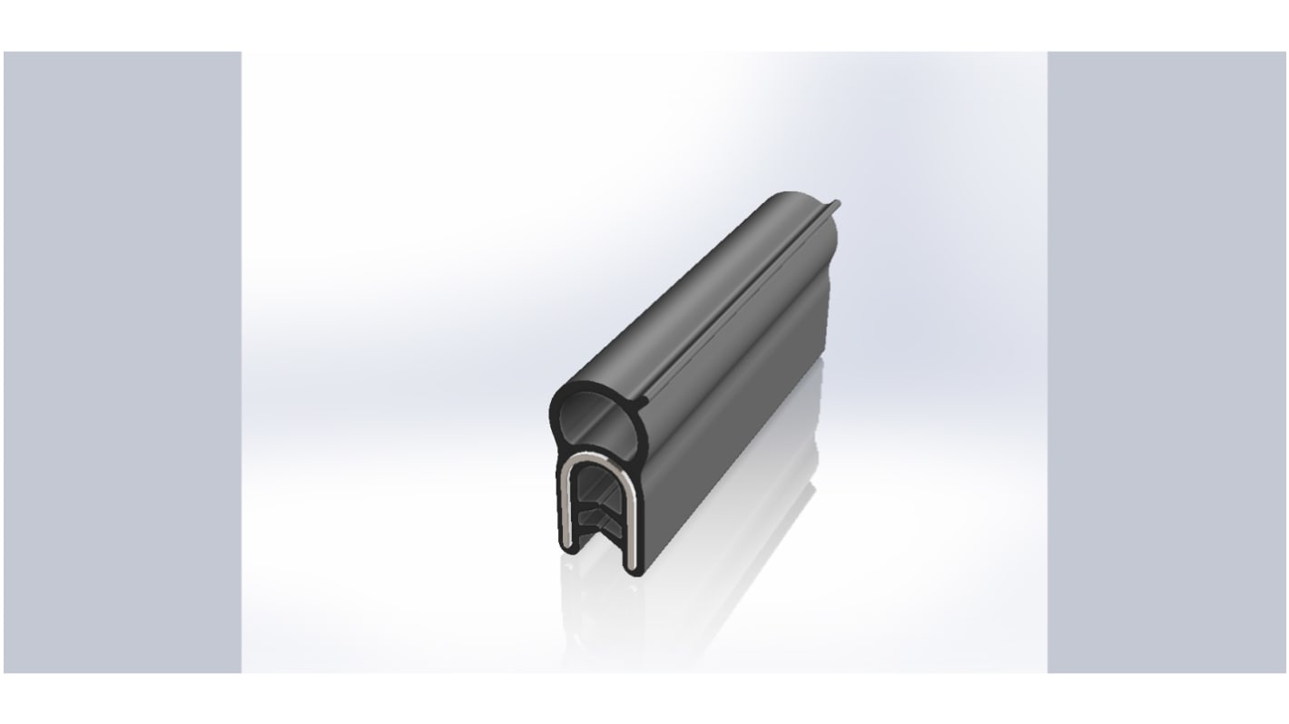 RS PRO Black EPDM Edge Protection, 10m