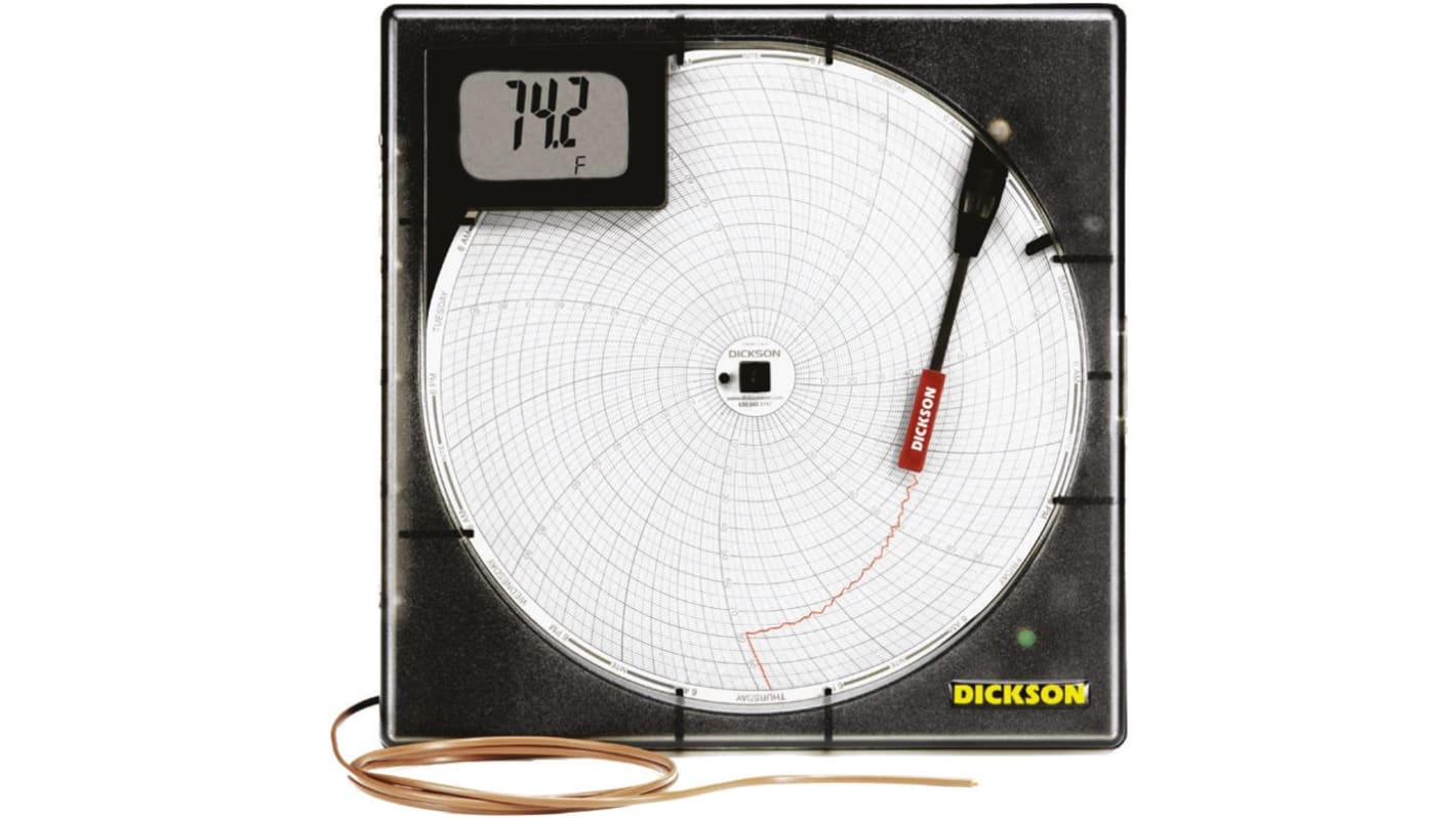Dickson KT803, 1 Input Channels, 8 Inch Rotary Chart Recorder Measures Temperature
