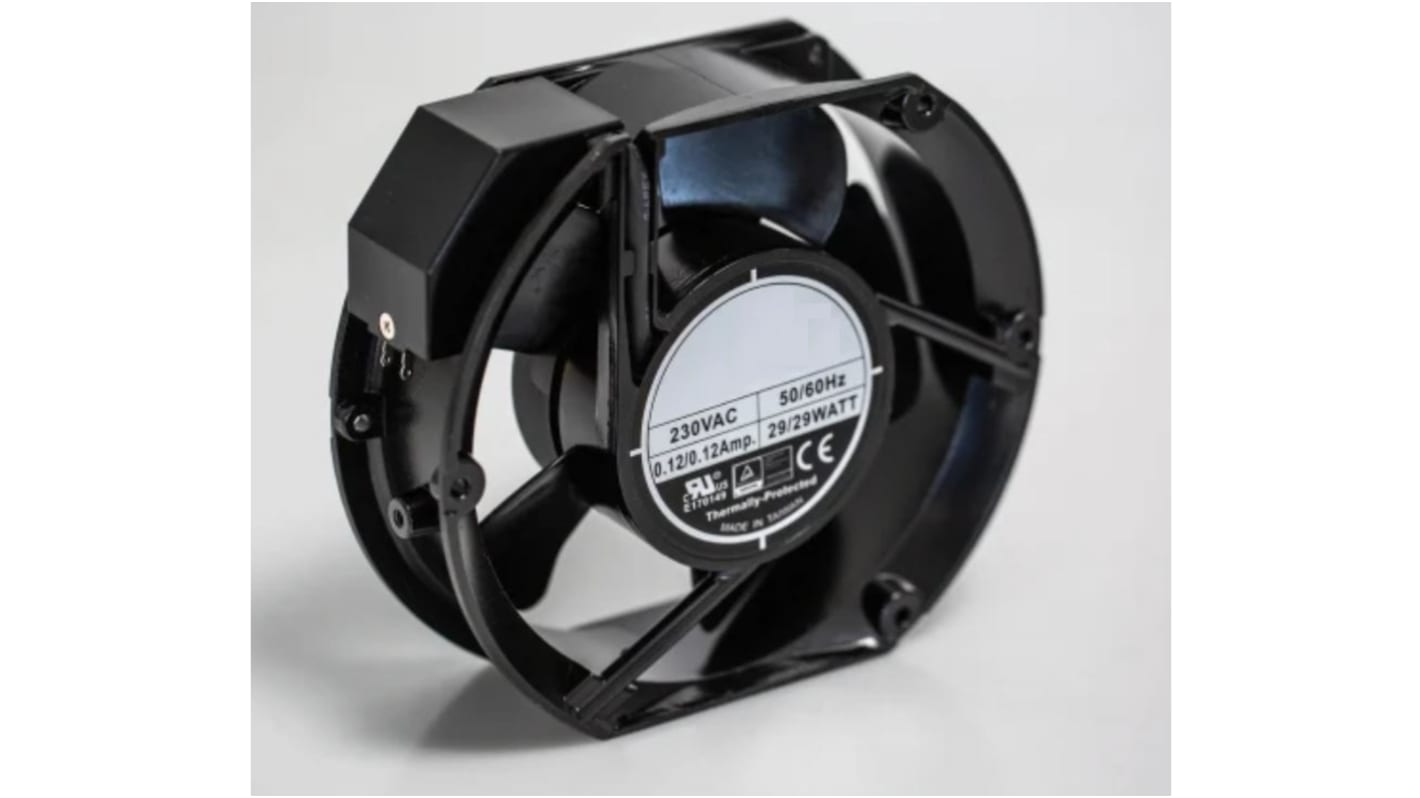 RS PRO Axial Fan, 230 V ac, AC Operation, 399.3m³/h, 29W, 150mA Max, 172 x 150mm