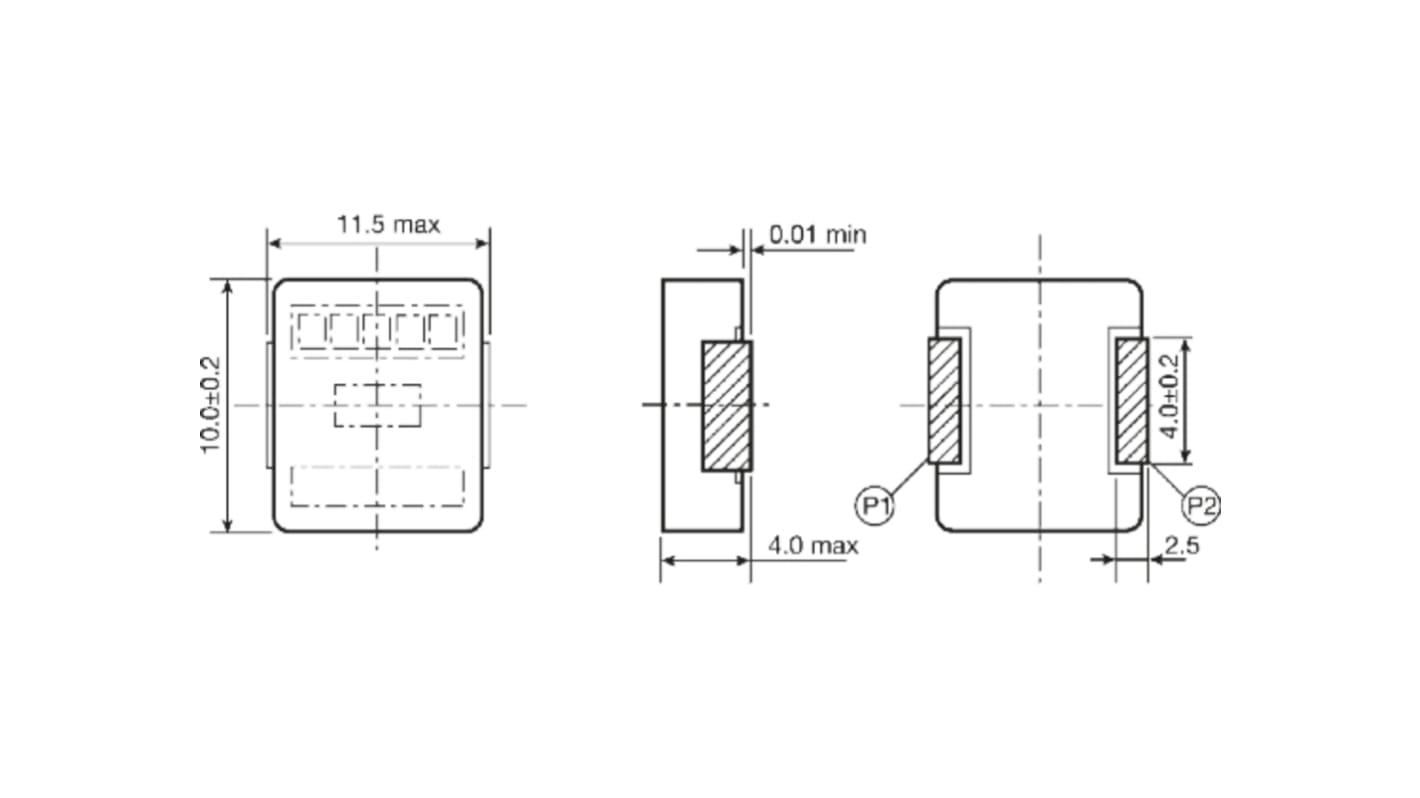 Panasonic, PCC-M104L Wire-wound SMD Inductor with a Metal Composite Core, 360 nH ±20% Wire-Wound 24A Idc