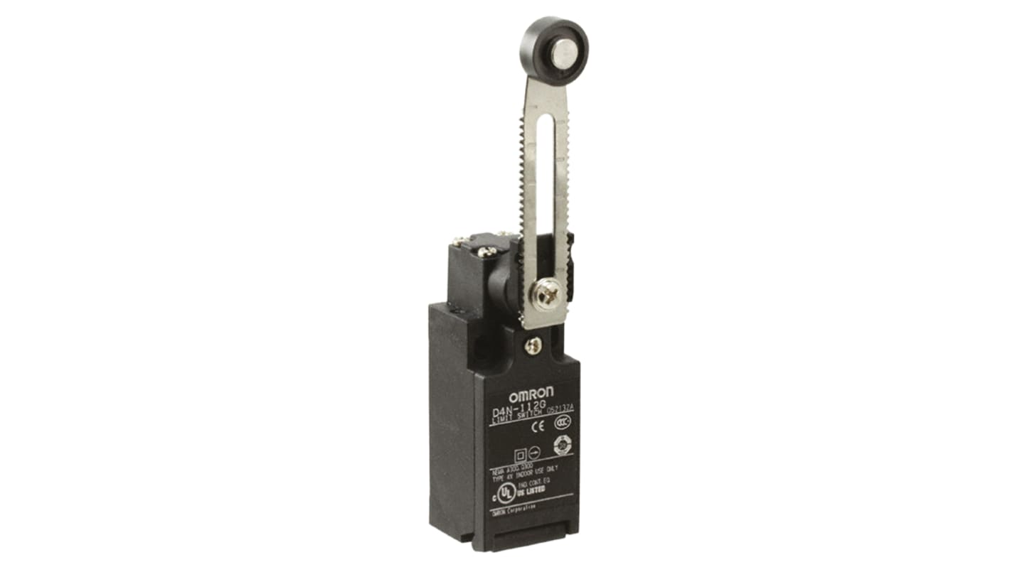 Omron D4N Series Roller Lever Limit Switch, NO/NC, DPST