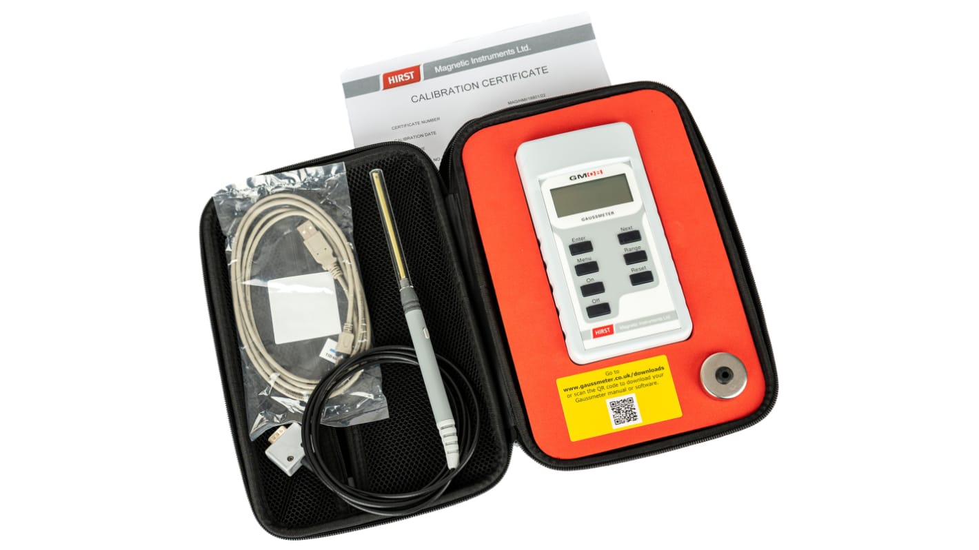 Hirst Magnetics Gaussmeter 0 T, 0 mT / 2.999 mT, 3 T, 29.99 mT, 299.9 mT, 0 → 2.999 mT, 0 → 29.99 mT, 0