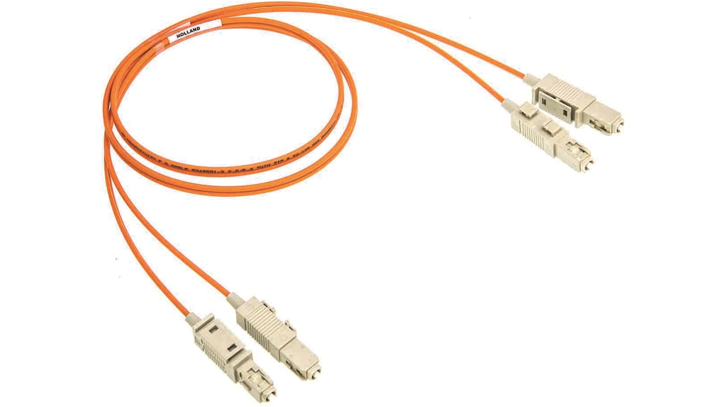 COMMSCOPE Duplex Multi Mode OM1 Fibre Optic Cable, 62.5/125μm, Orange, 2m