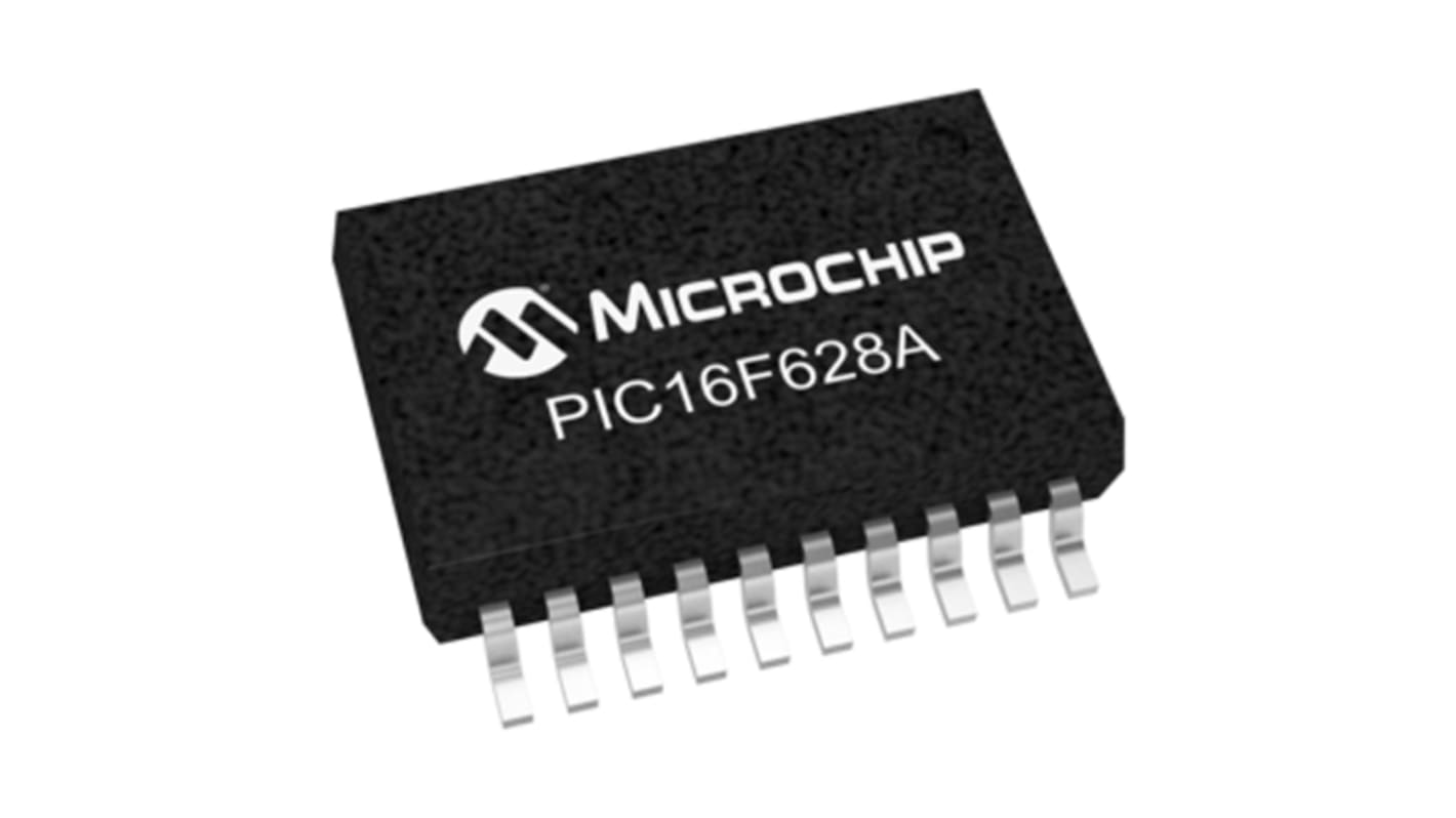 Microchip PIC16F628A-I/SS, 8bit PIC Microcontroller, PIC16F, 20MHz, 2048 x 14 words, 128 B Flash, 20-Pin SSOP