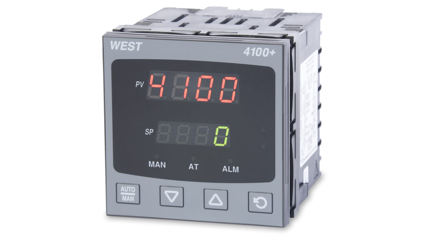West Instruments P4100 PID Temperature Controller, 96 x 96 (1/4 DIN)mm, 1 Output Relay, 100 → 240 V ac Supply Voltage