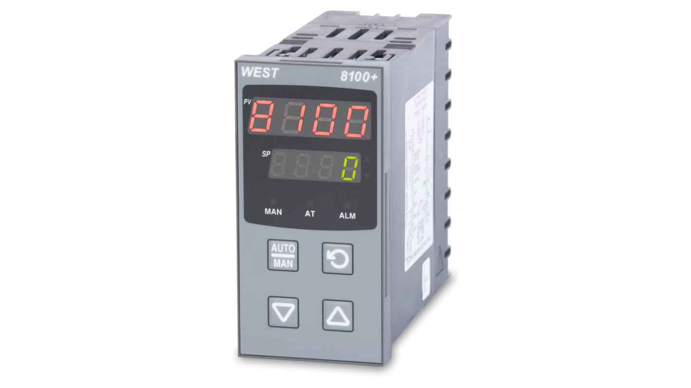 West Instruments P8100 PID Temperature Controller, 96 x 48 (1/8 DIN)mm, 1 Output SSR, 100 → 240 V ac Supply Voltage