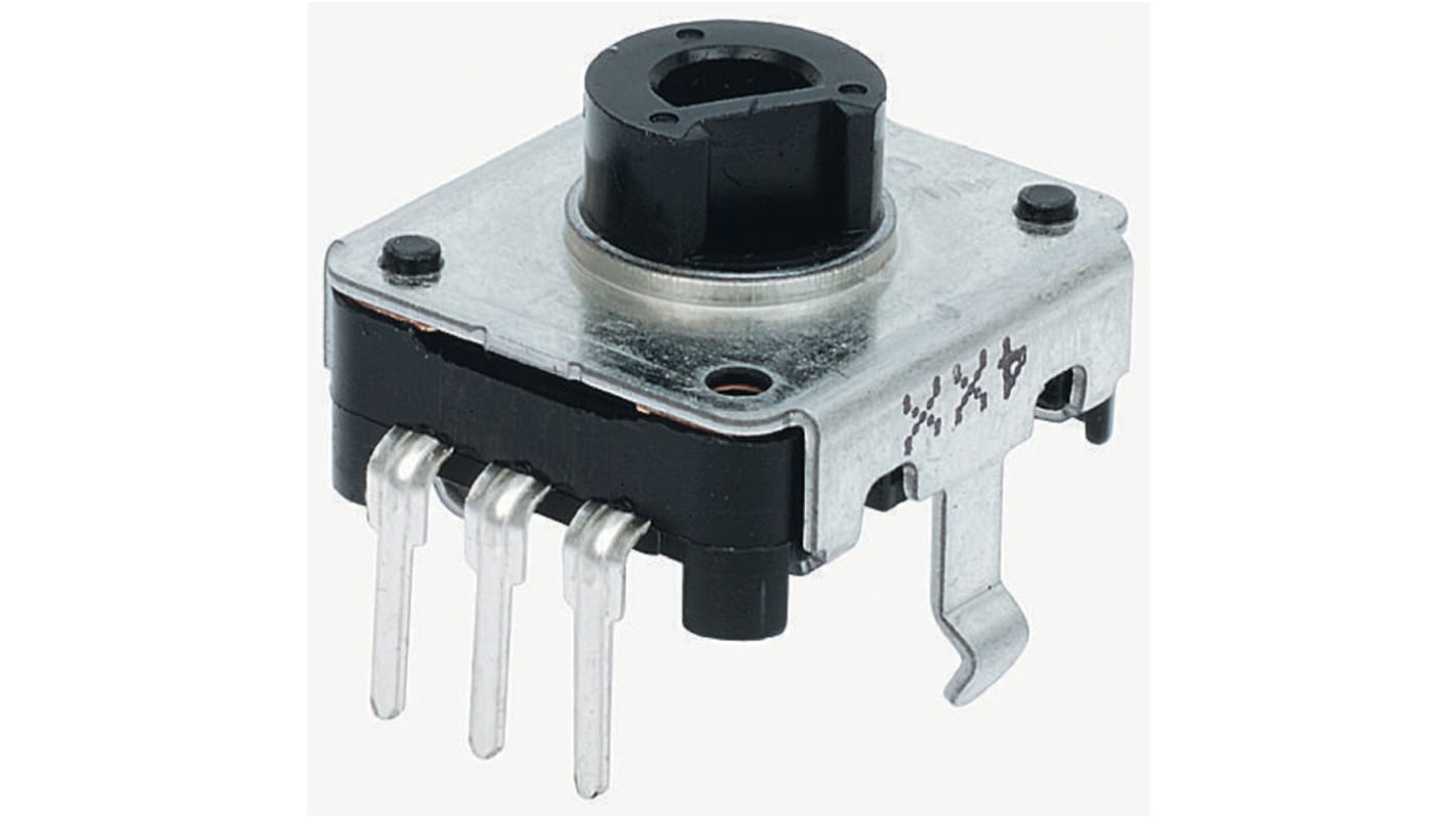 Alps 24 Pulse Mechanical Rotary Encoder with a 6 mm Hollow Shaft (Not Indexed), Through Hole