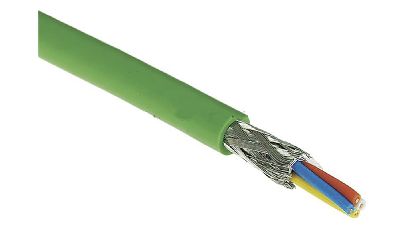 HARTING, 100m Cat5, Green, SF/UTPShielded, Unterminated PVC Sheath