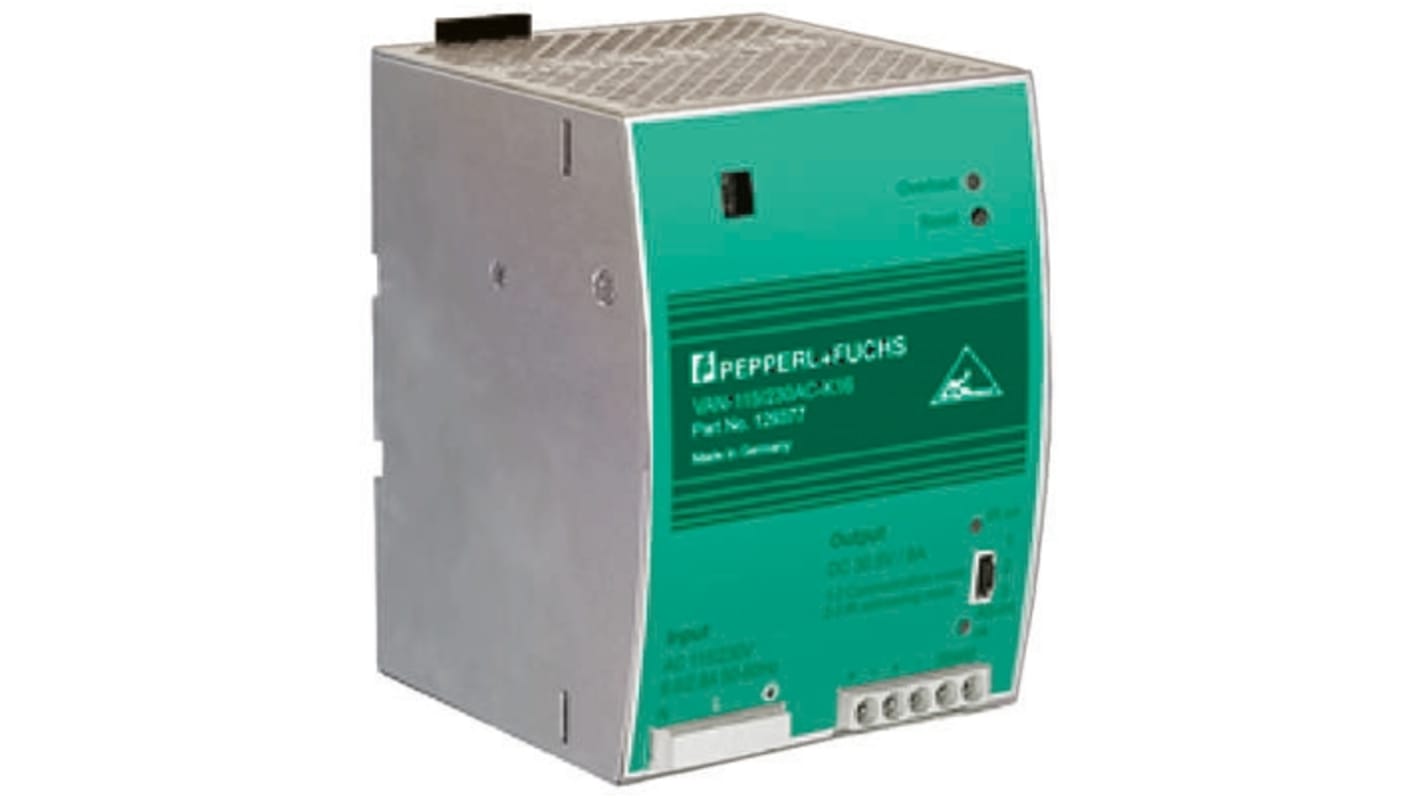 Pepperl + Fuchs DIN Rail Power Supply, 115 → 240V ac, 30.55V dc, 8A Output