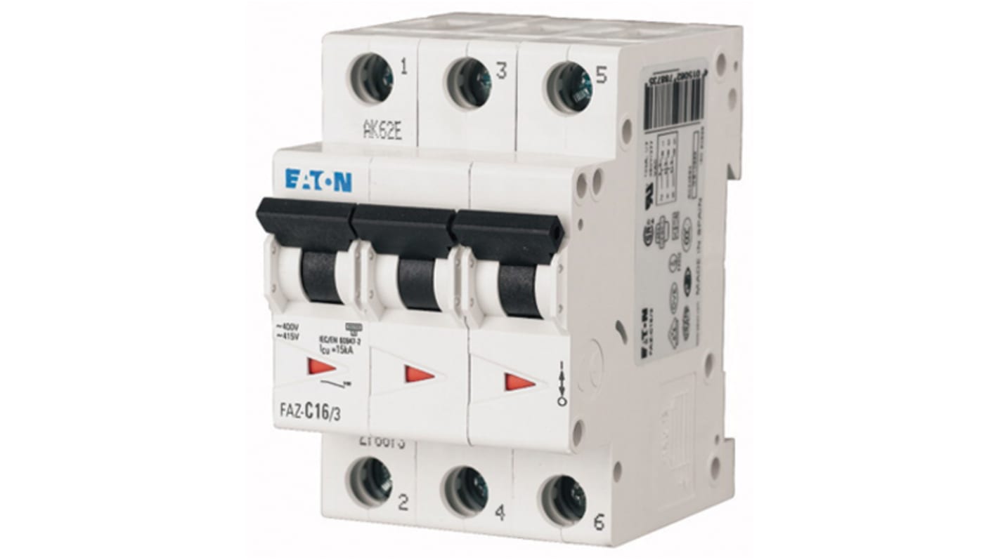 278869 FAZ-C10/3 | Eaton xEffect MCB, 3P, 10A Curve C, 400V