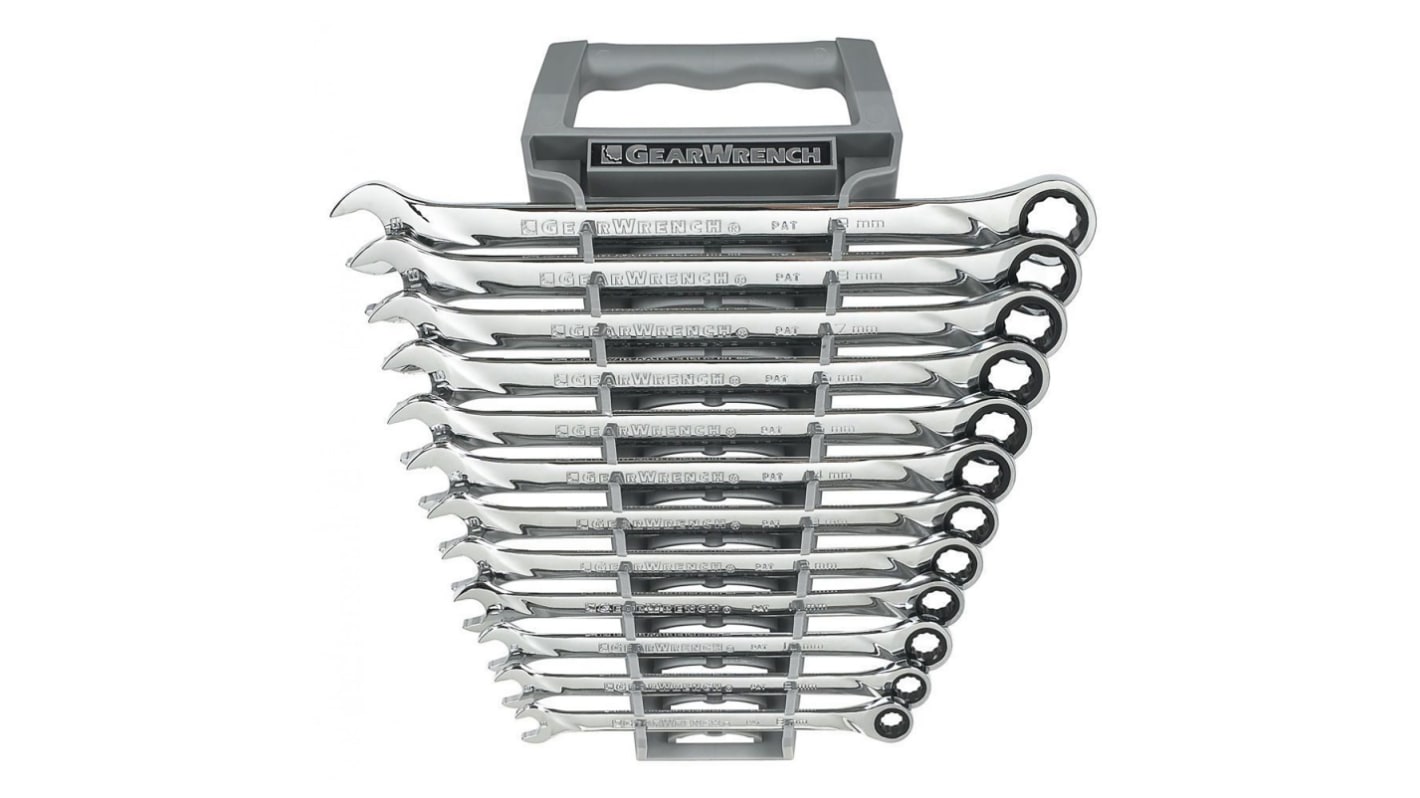 Gear Wrench 12-Piece Spanner Set, 8 → 19 mm