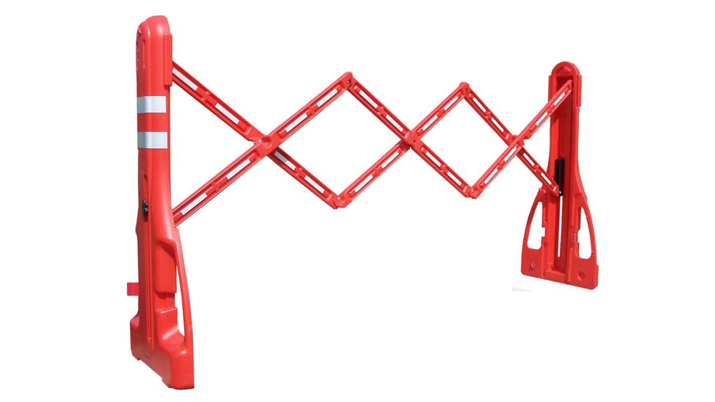 RS PRO Red & White Polypropylene Extendable Barrier