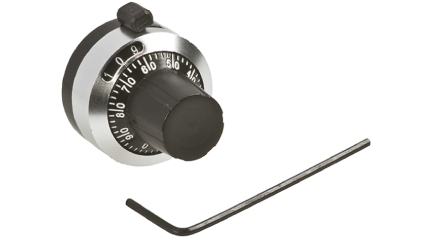 BI Technologies 22mm Chrome Multiturn Dial for 6.35mm Shaft, 2696