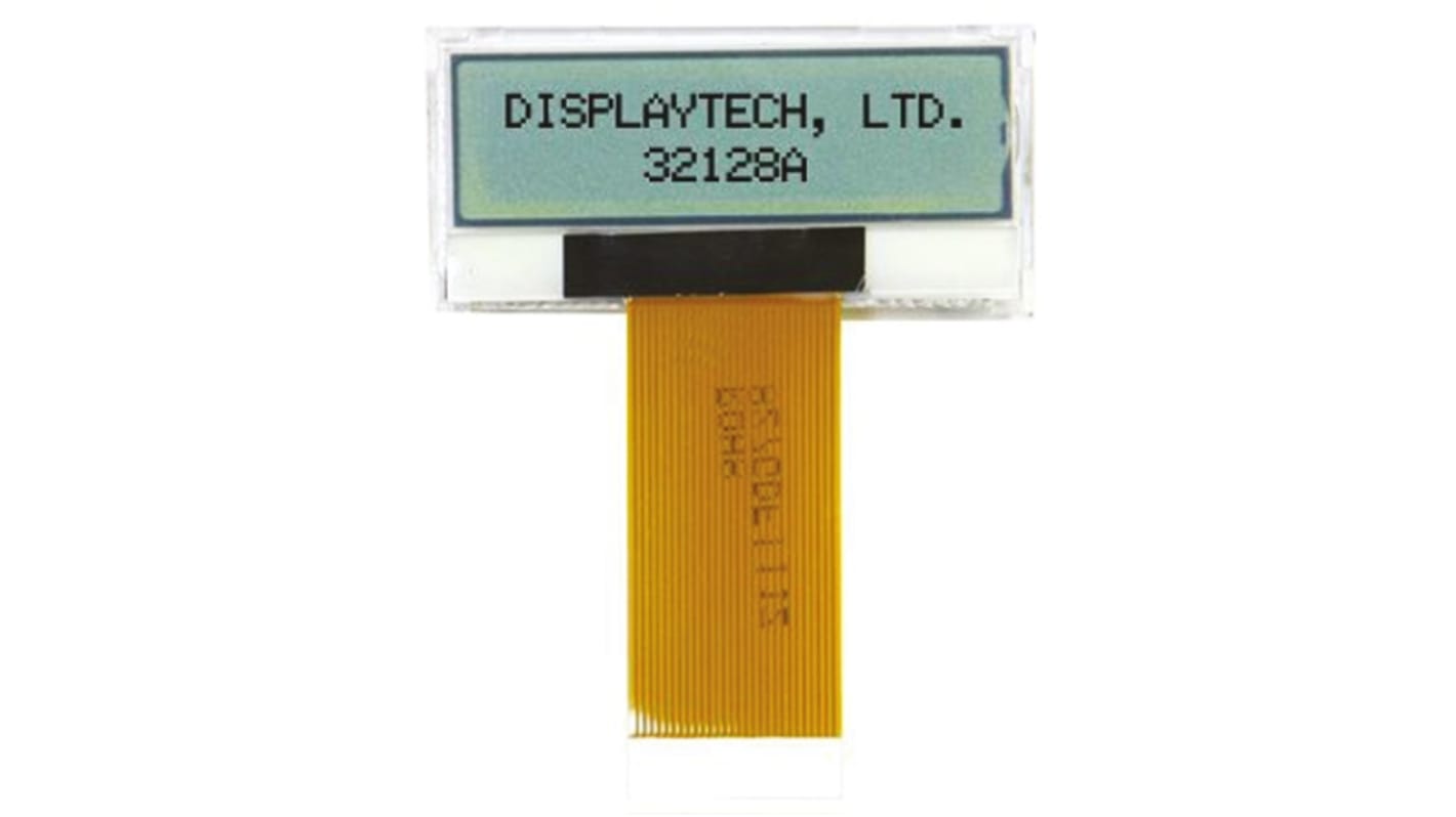 Displaytech Monochrom LCD, Graphisch 128 x 32pixels, Hintergrund Schwarz reflektiv, FPC Interface