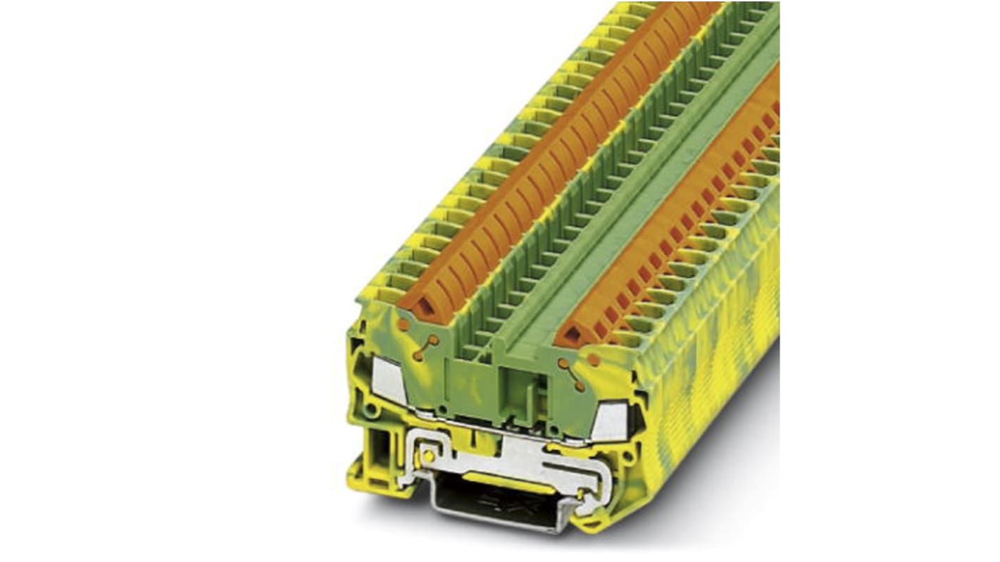 Phoenix Contact QTC 2.5-PE Anschlussklemmenblock Einfach Grün/Gelb, 0.5 → 2.5mm², 800 V / 24A, Steckanschluss